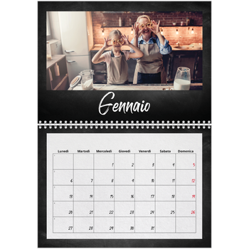 Calendario A4 Doppio — Stile lavagna