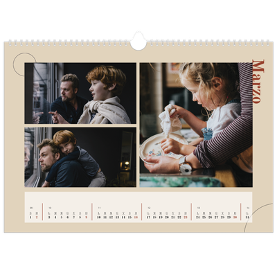 Calendario A3 orizzontale  — Testo asimmetrico [Marzo]