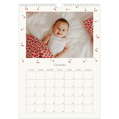 Calendario A3 verticale — Ciliegie [Gennaio]