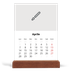 Calendario con supporto in legno verticale  — Disegna il tuo prodotto [Aprile]
