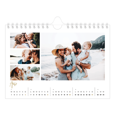 Calendario fotografico A5 — Testo scarabocchiato [Aprile]