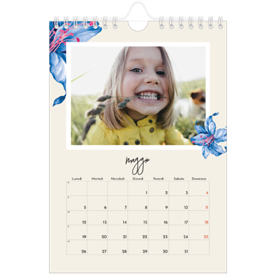 Calendario fotografico A5 — Fiori dipinti [copertina]