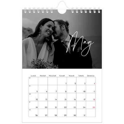 Calendario fotografico A5 — Scrittura elegante [copertina]