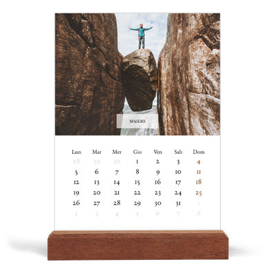 Calendario con supporto in legno verticale  — Calendario classico [copertina]