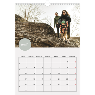 Calendario A3 verticale — Adesivo fotografico [Marzo]