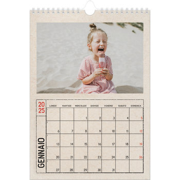 Calendario personalizzato A4 — Effetto timbro artigianale