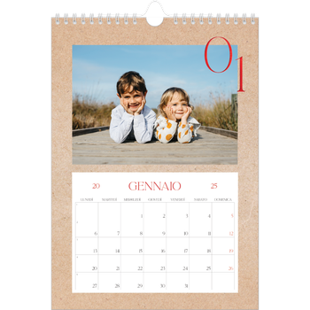 Calendario personalizzato A4 — Esplosioni di rosso