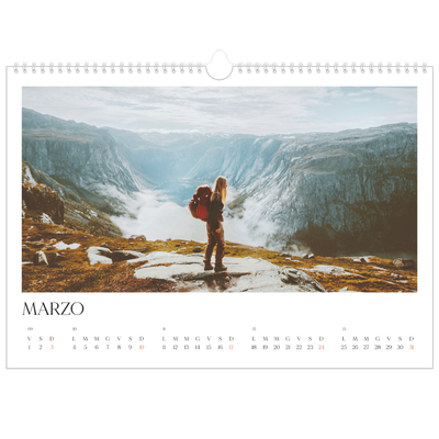 Calendario A3 orizzontale  — Tramonti e surf [Marzo]