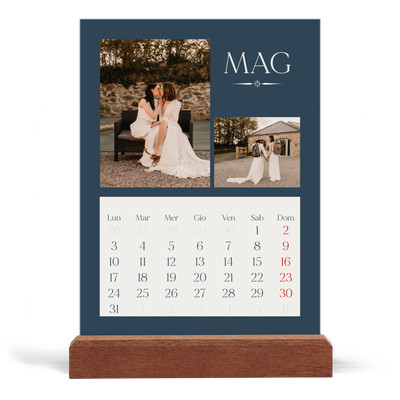 Calendario con supporto in legno verticale  — Ardesia e grazie [copertina]
