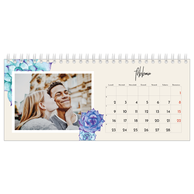 Calendari da tavolo — Fiori dipinti [Febbraio]