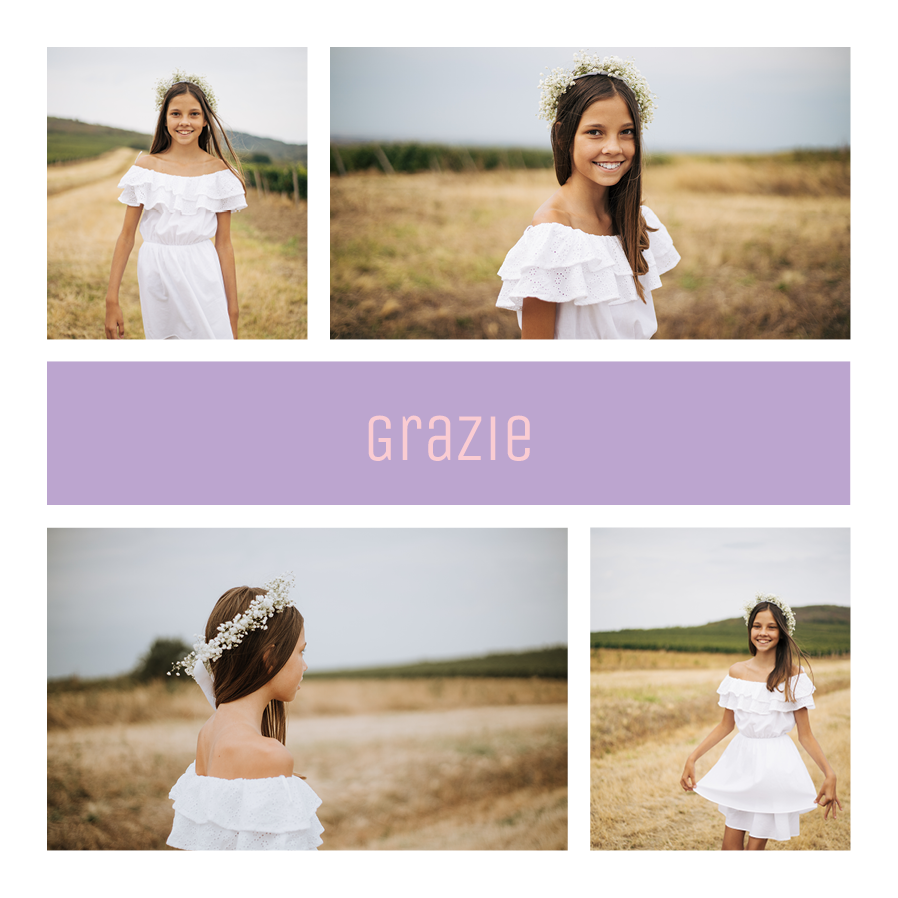 Biglietti di ringraziamento — Blocco nome lilla