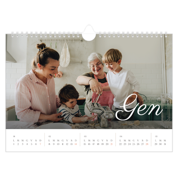 Calendario Fotografico A4 Orizzontale — Mese scritto a mano