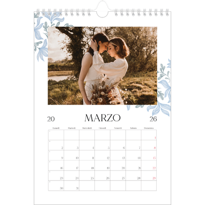 Calendario personalizzato A4 — Floreale elegante [Marzo]