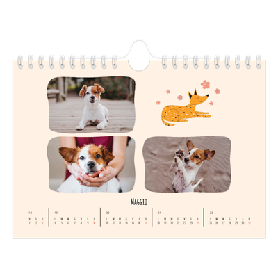 Calendario fotografico A5 — Zampette di cane e scarabocchi [copertina]