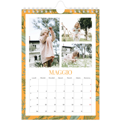Calendario fotografico A5 — Carta da parati floreale [copertina]