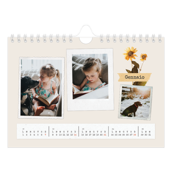 Calendario Fotografico A5 Orizzontale — Scrapbooking vintage