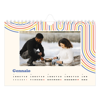 Calendario Fotografico A5 Orizzontale — Strisce retro