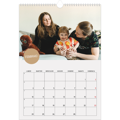 Calendario A3 verticale — Adesivo fotografico [Febbraio]