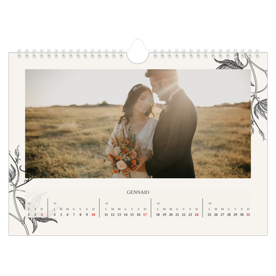 Calendario fotografico A4 — Inchiostro e edera [Gennaio]