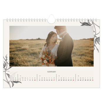 Calendario Fotografico A4 Orizzontale — Inchiostro e edera