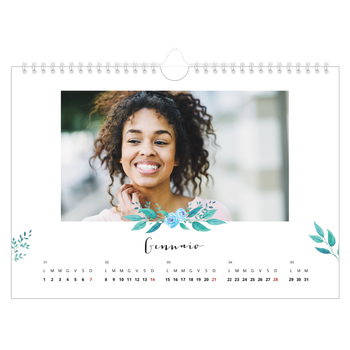 Calendario Fotografico A4 Orizzontale — Illustrazioni floreali