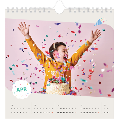 Calendari quadrati — Compleanno iconico [Aprile]