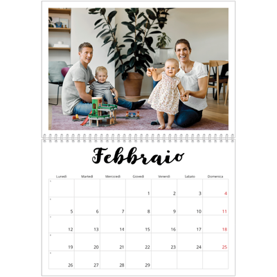 Calendario A4 Doppio — Scritto a mano [Febbraio]