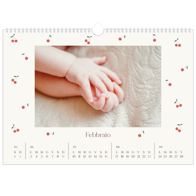Calendario A3 orizzontale  — Ciliegie [Febbraio]