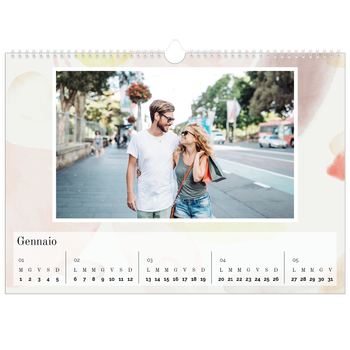 Calendario Fotografico A3 Orizzontale — Punti ad acquerello