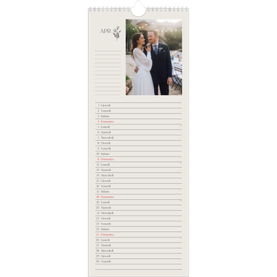 Calendario da cucina  — Iniziali in fiore [Aprile]