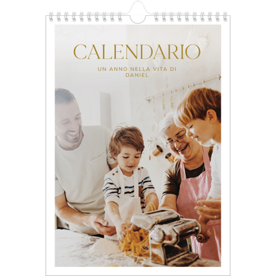 Calendario personalizzato A4 — Testo in grande d'oro [copertina]