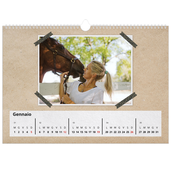 Calendario Fotografico A3 Orizzontale — Nastro adesivo artigianale