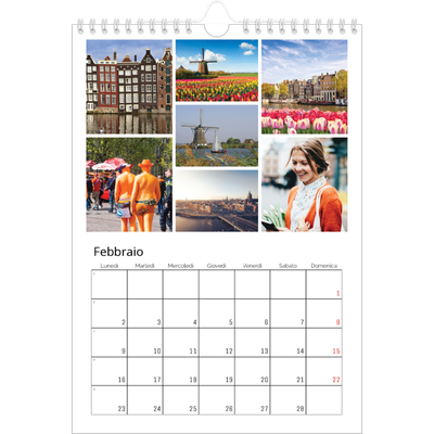 Calendario personalizzato A4 — Struttura [Febbraio]