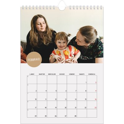 Calendario personalizzato A4 — Adesivo fotografico [Febbraio]