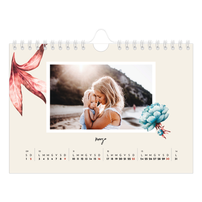 Calendario fotografico A5 — Fiori dipinti [Marzo]