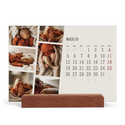 Calendario con supporto in legno orizzontale  — Ricordi in movimento [copertina]