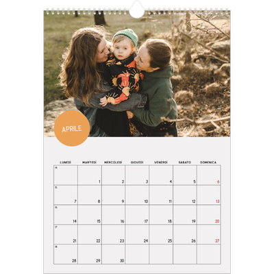 Calendario A3 verticale — Adesivo fotografico [Aprile]