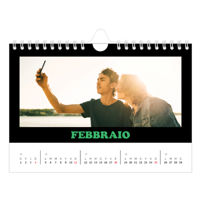 Calendario fotografico A5 — Tipo divertente [Febbraio]