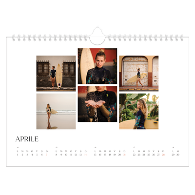 Calendario fotografico A4 — Tramonti e surf [Aprile]