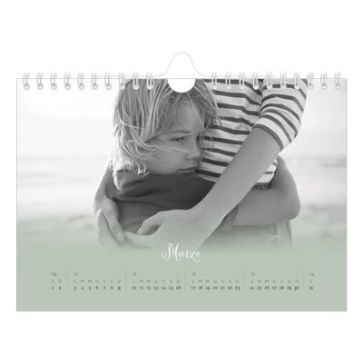 Calendario fotografico A5 — Verde nebbioso [Marzo]