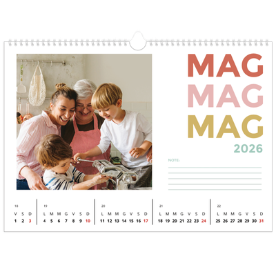 Calendario A3 orizzontale  — Tipo colorato [copertina]