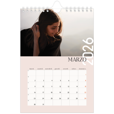 Calendario fotografico A5 — Testo sovrapposto [Marzo]