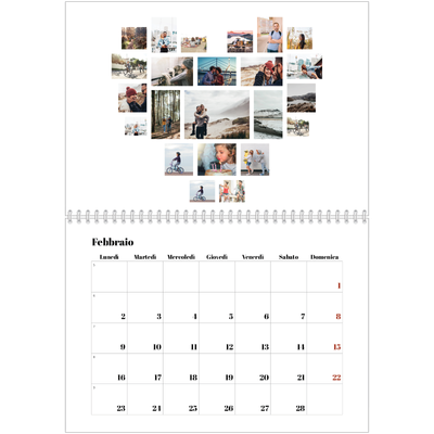 Calendario A4 Doppio — Forme di collage [Febbraio]