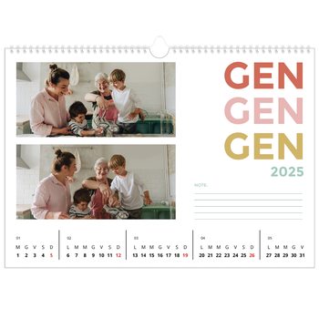 Calendario Fotografico A3 Orizzontale — Tipo colorato