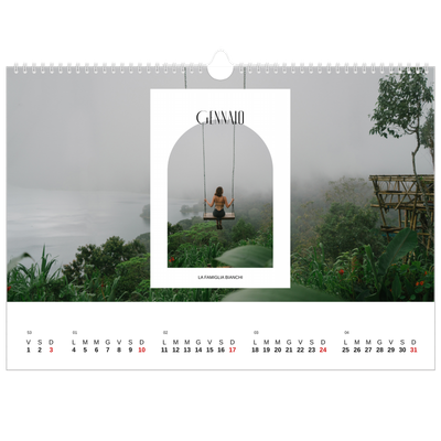 Calendario A3 orizzontale  — L'arco aperto [Gennaio]