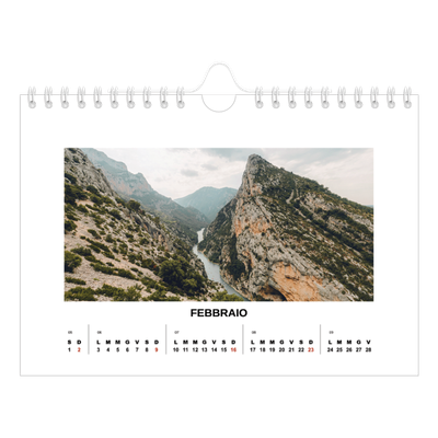Calendario fotografico A5 — Foto semplice [Febbraio]