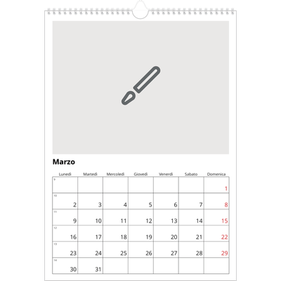 Calendario A3 verticale — Disegna il tuo prodotto [Marzo]
