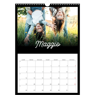 Calendario A3 verticale — Minimale nero [copertina]