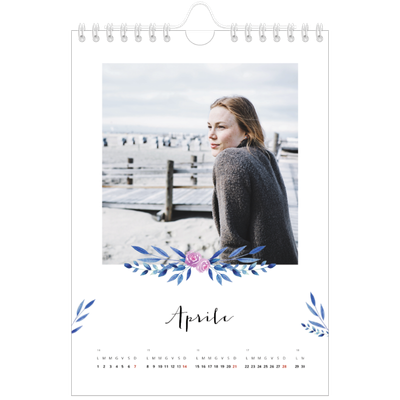 Calendario fotografico A5 — Illustrazioni floreali [Aprile]