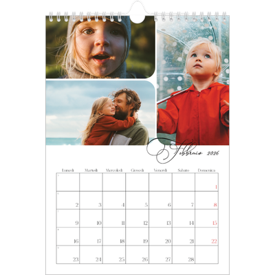 Calendario personalizzato A4 — Istantanee e scrittura [Febbraio]